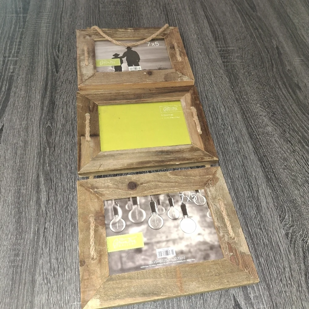 Rustic Brown Hanging Photo Frame Set - Picture 2 of 6